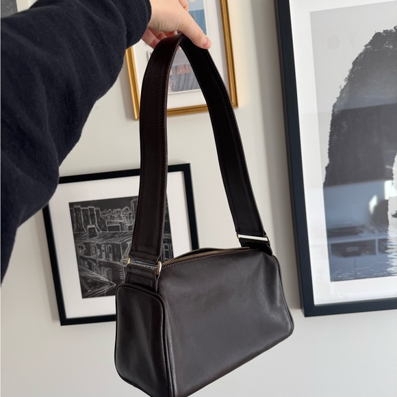 Chocolate brown leather shoulder bag saks fifth avenue - Picture 11 of 11